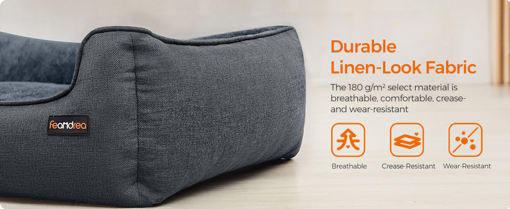 Linen-Look Pet Bed