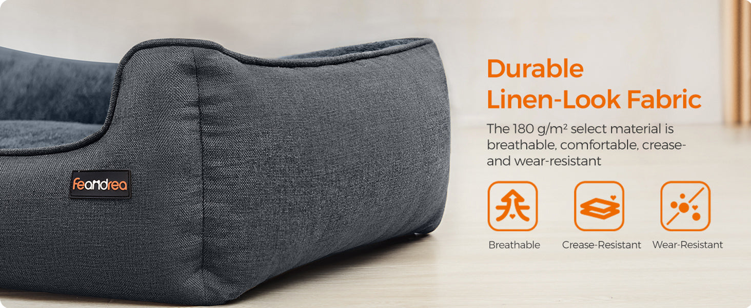 Linen-Look Pet Bed