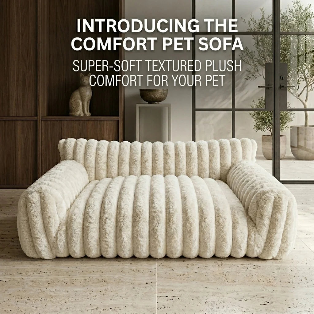 Premium Soft Corduroy Fleece Pet Couch Bed