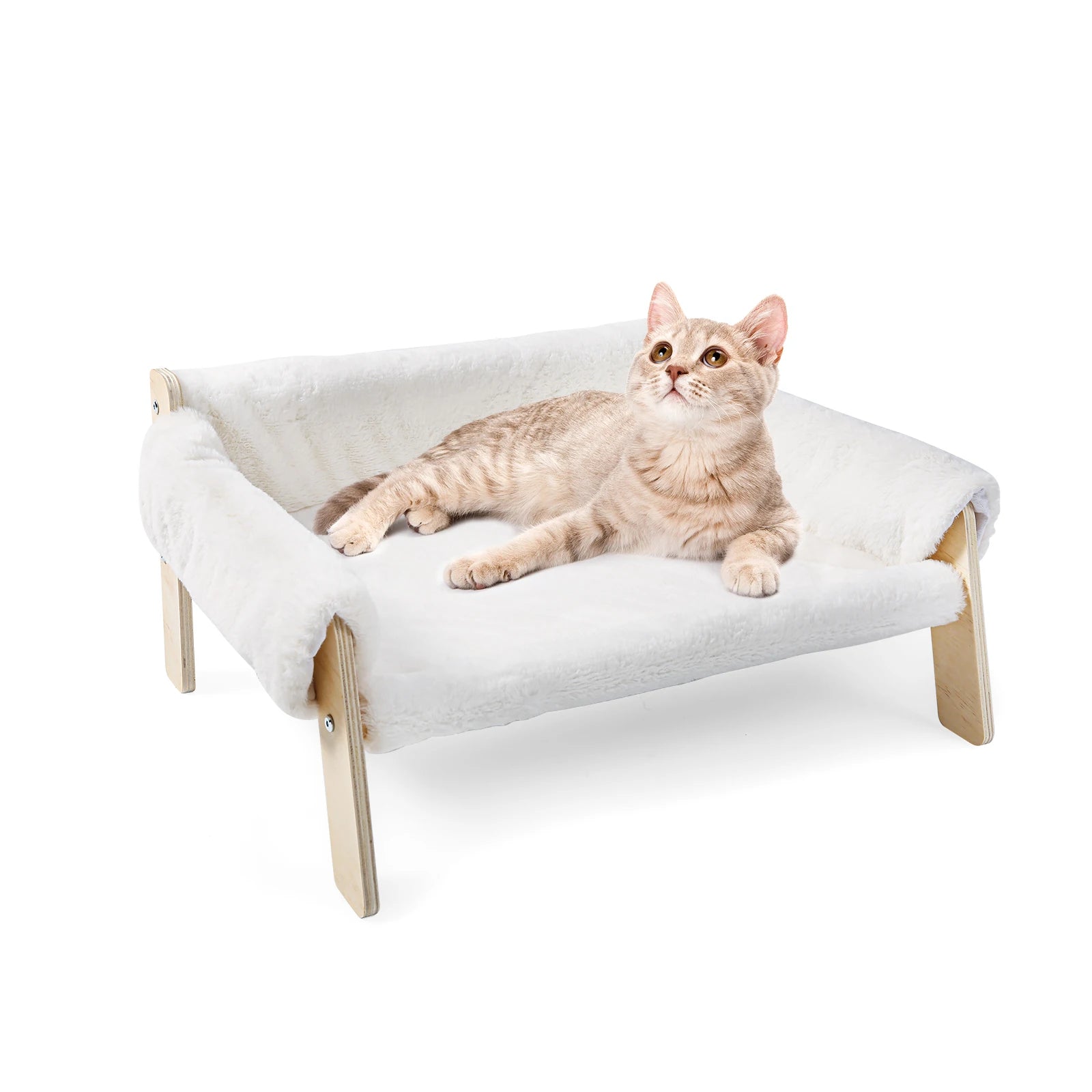 Sturdy Wooden Leg Large Cat Bed