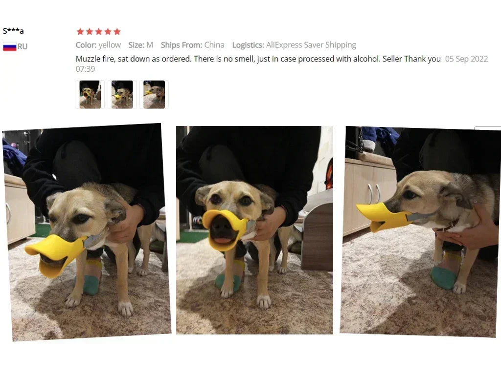 Soft Silicone Duck Shape Dog Muzzle