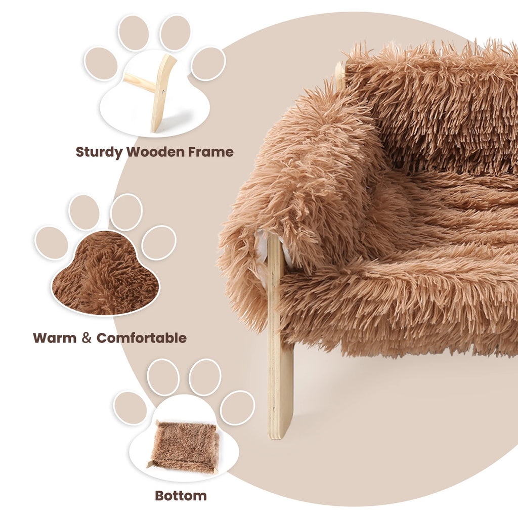 Sturdy Wooden Leg Large Cat Bed