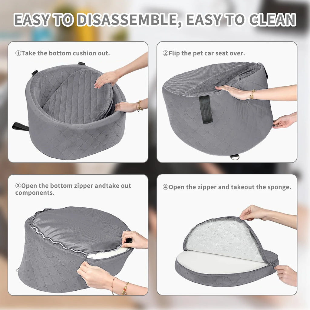 Portable Pet Car Seat for Small Dogs and Cats