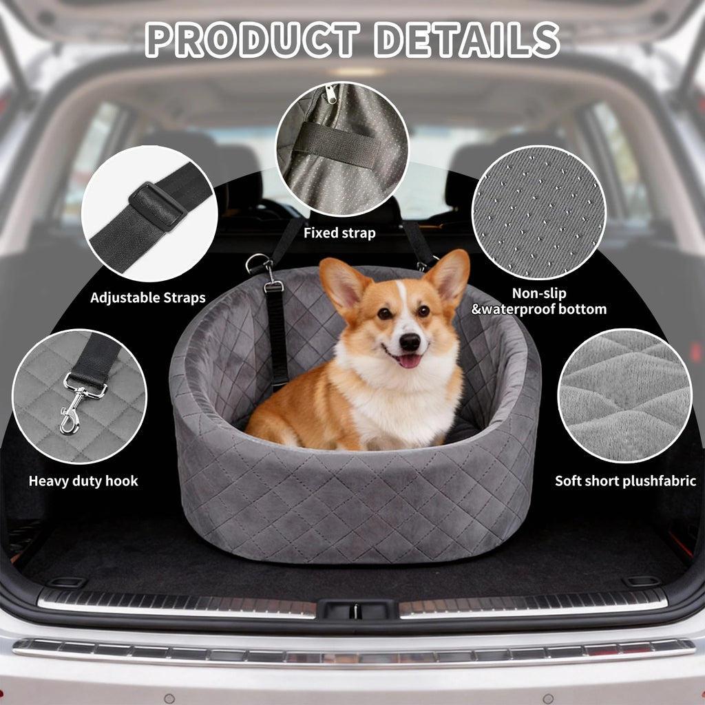 Portable Pet Car Seat for Small Dogs and Cats