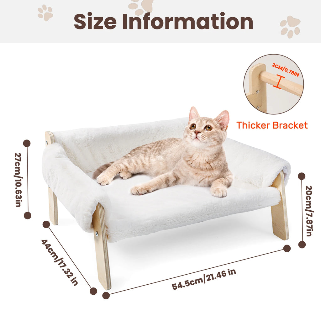 Sturdy Wooden Leg Large Cat Bed