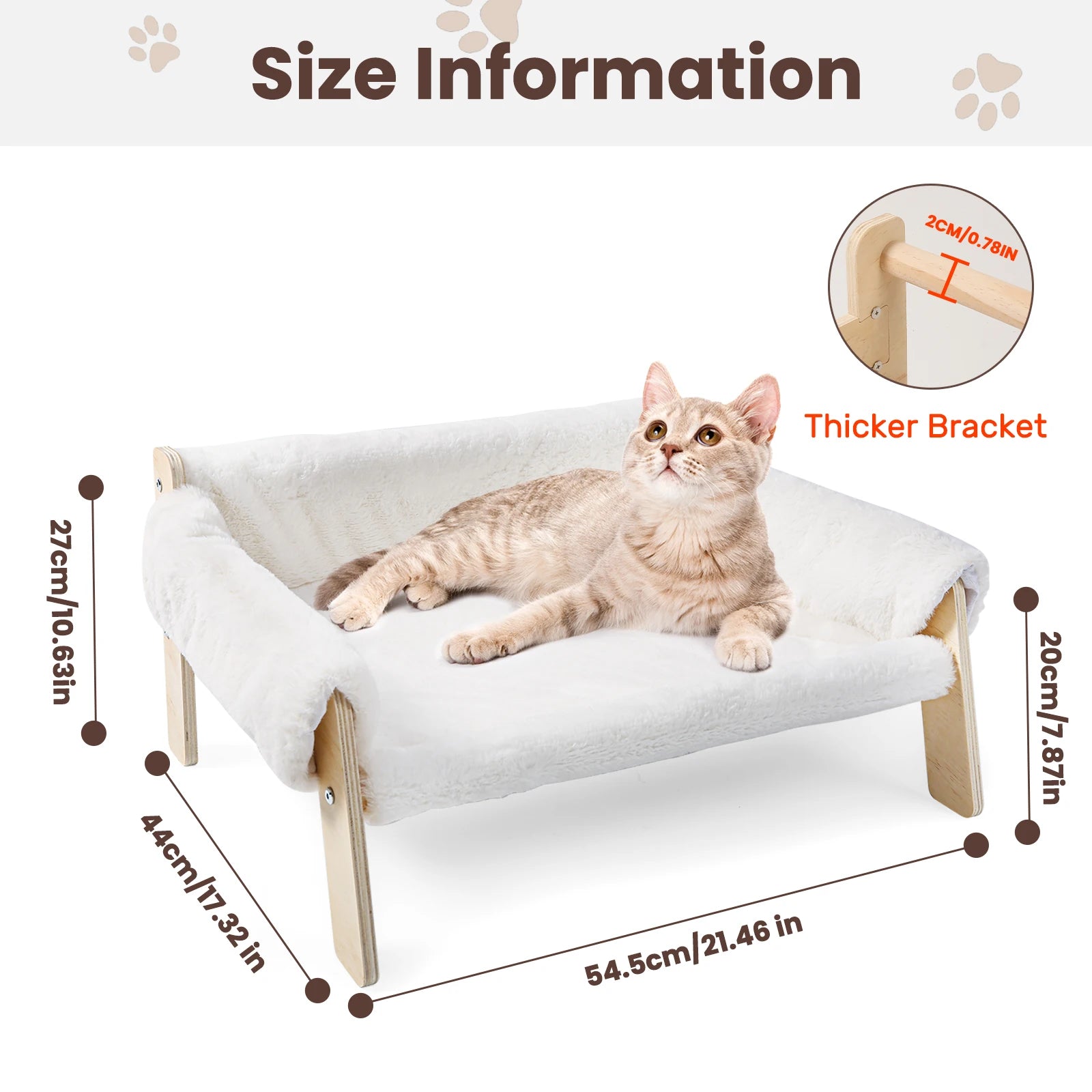 Sturdy Wooden Leg Large Cat Bed