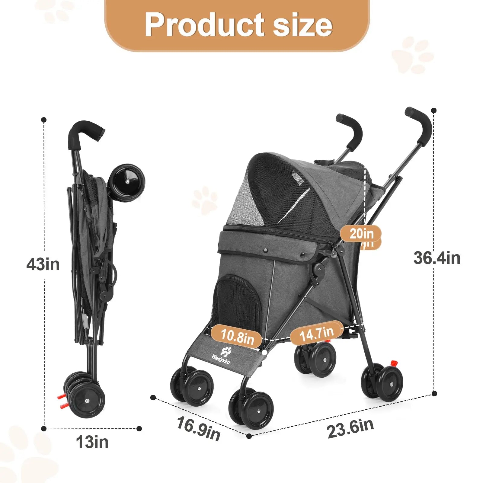 Travel Portable Dog Stroller