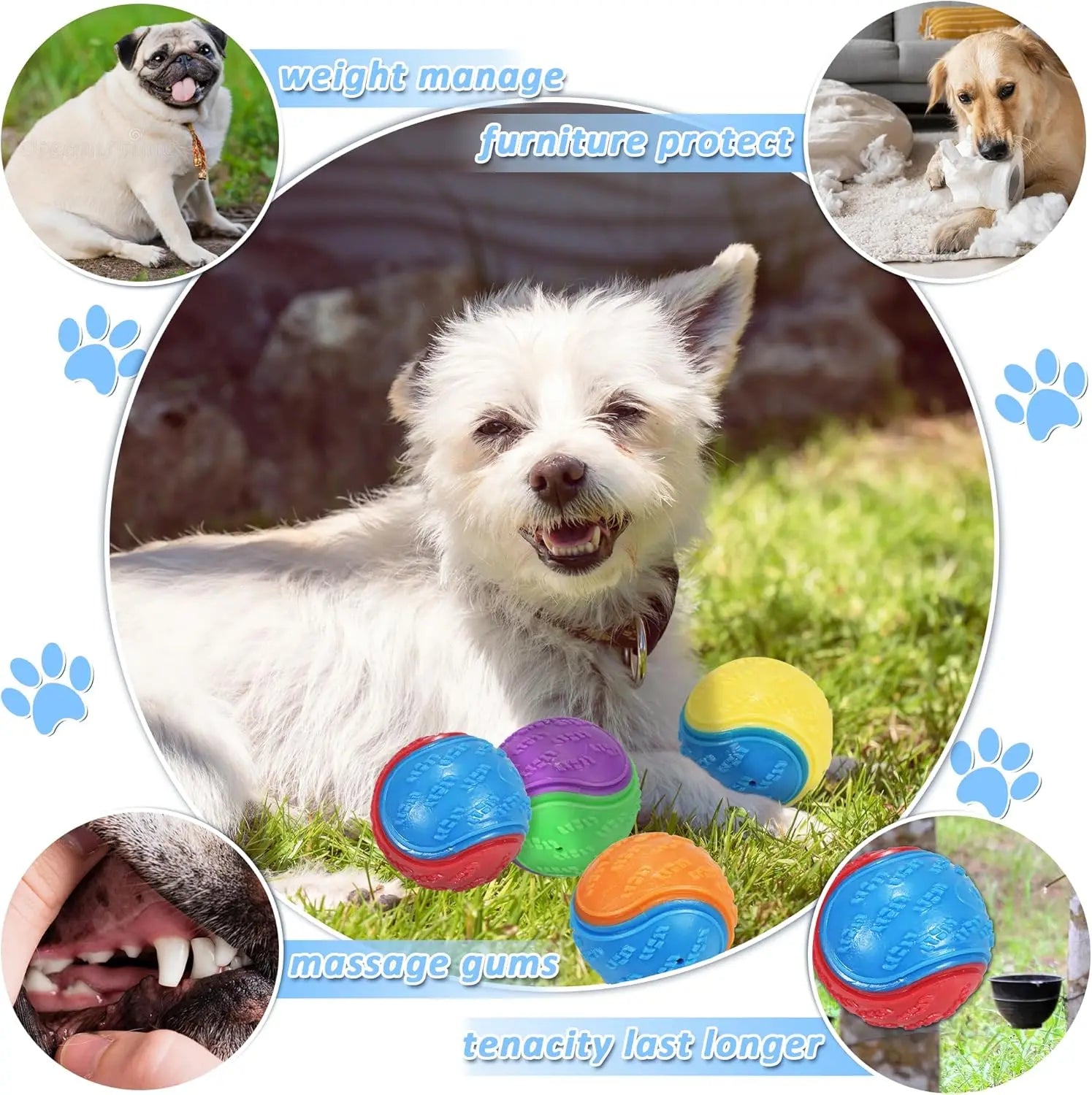 8pcs Squeaky Dog Balls