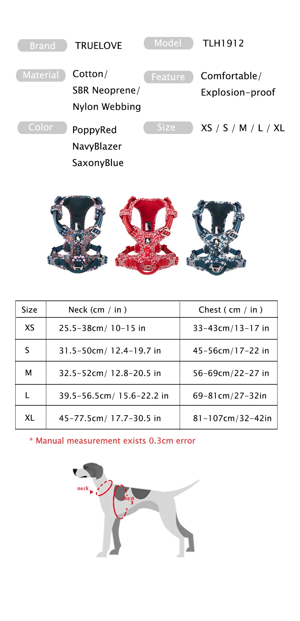 Truelove Pet Dog Harness