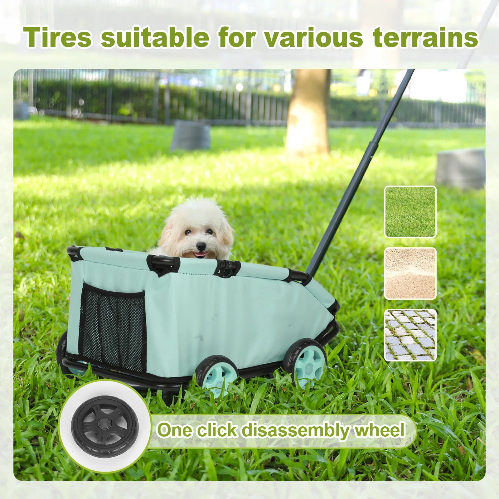 4 Wheels Folding Dog Stroller