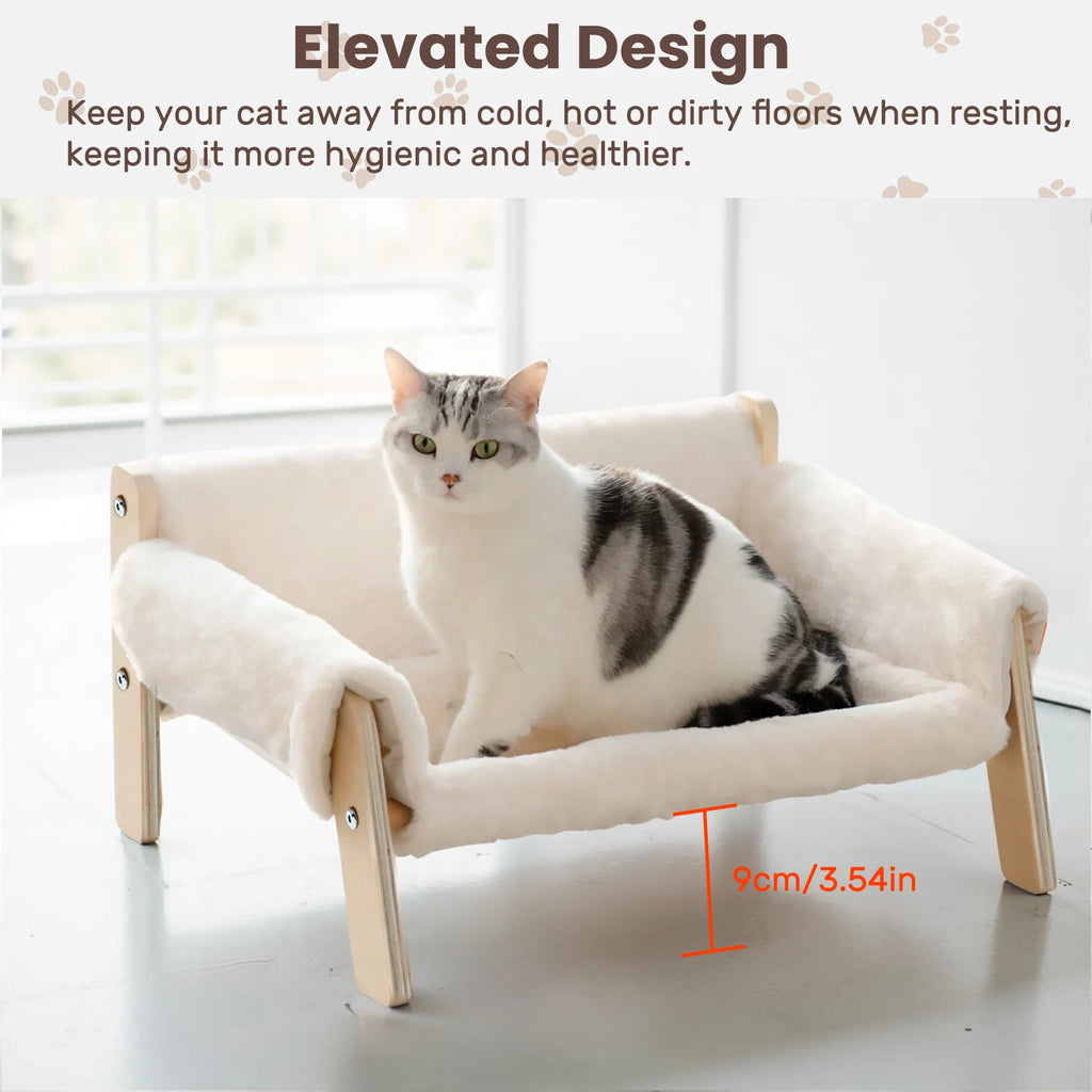 Sturdy Wooden Leg Large Cat Bed