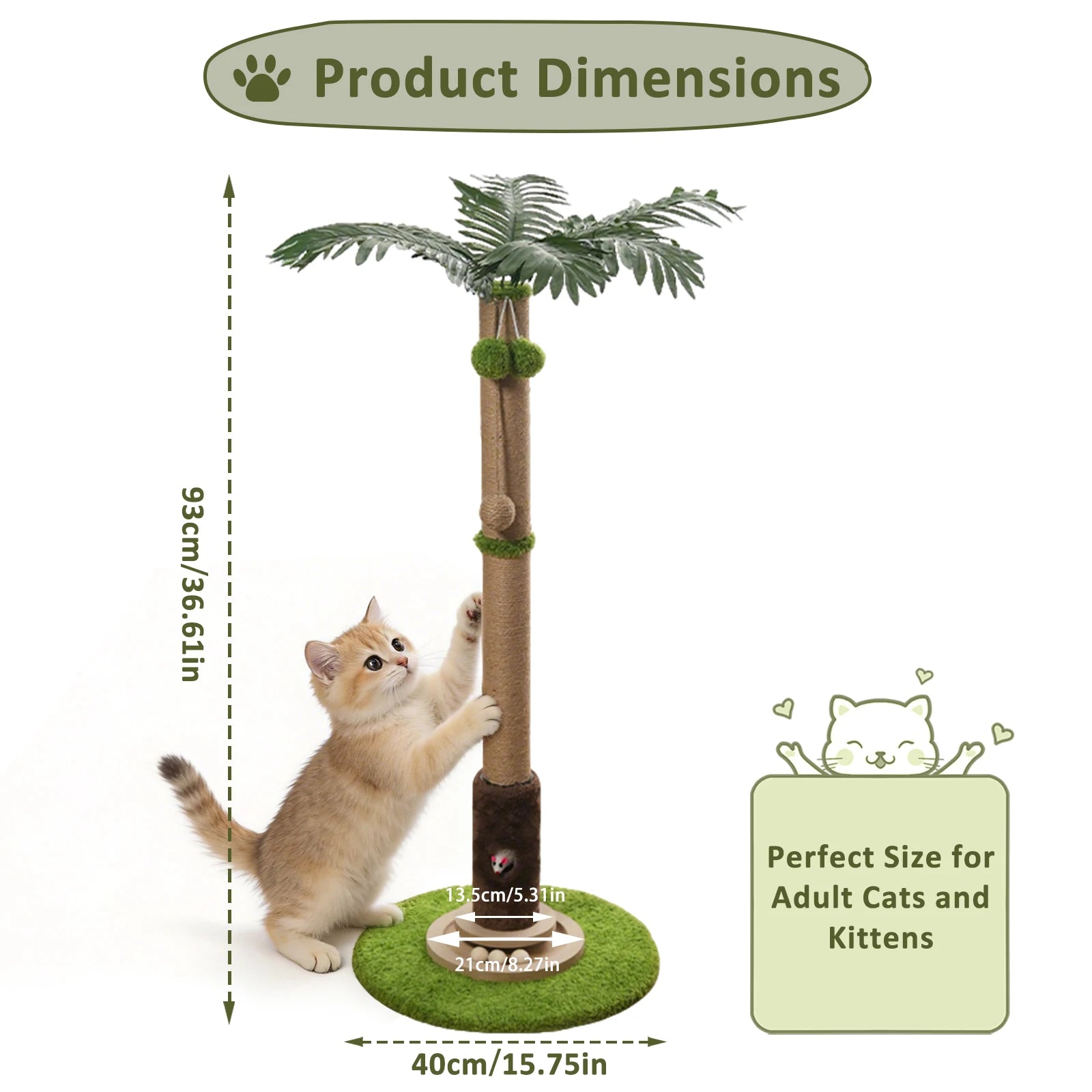 56CM/93CM Tree Cat Scratch Post