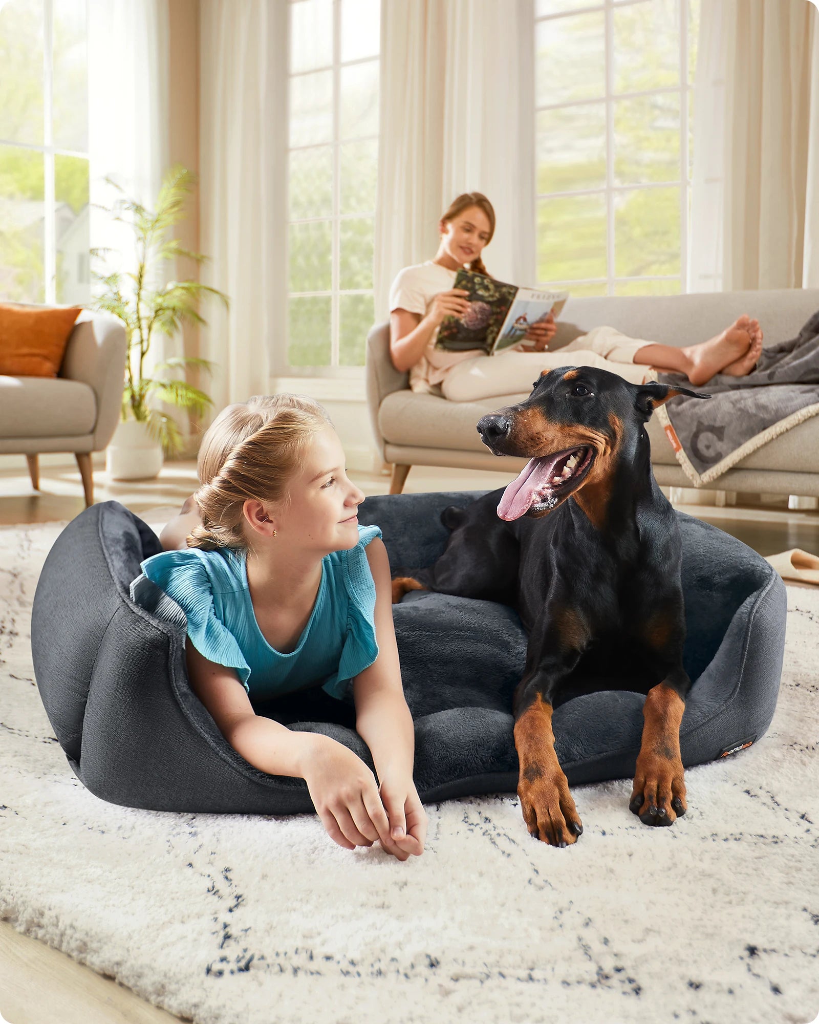 Linen-Look Pet Bed