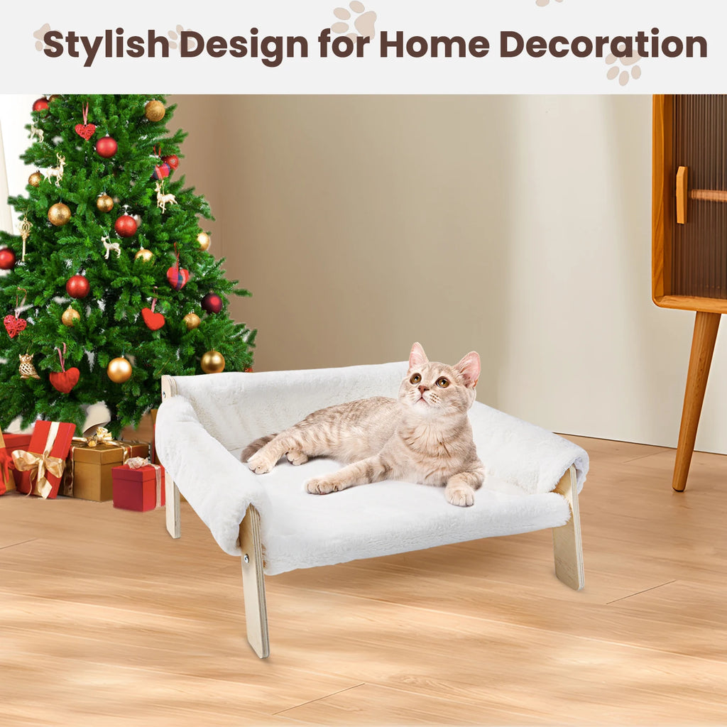 Sturdy Wooden Leg Large Cat Bed