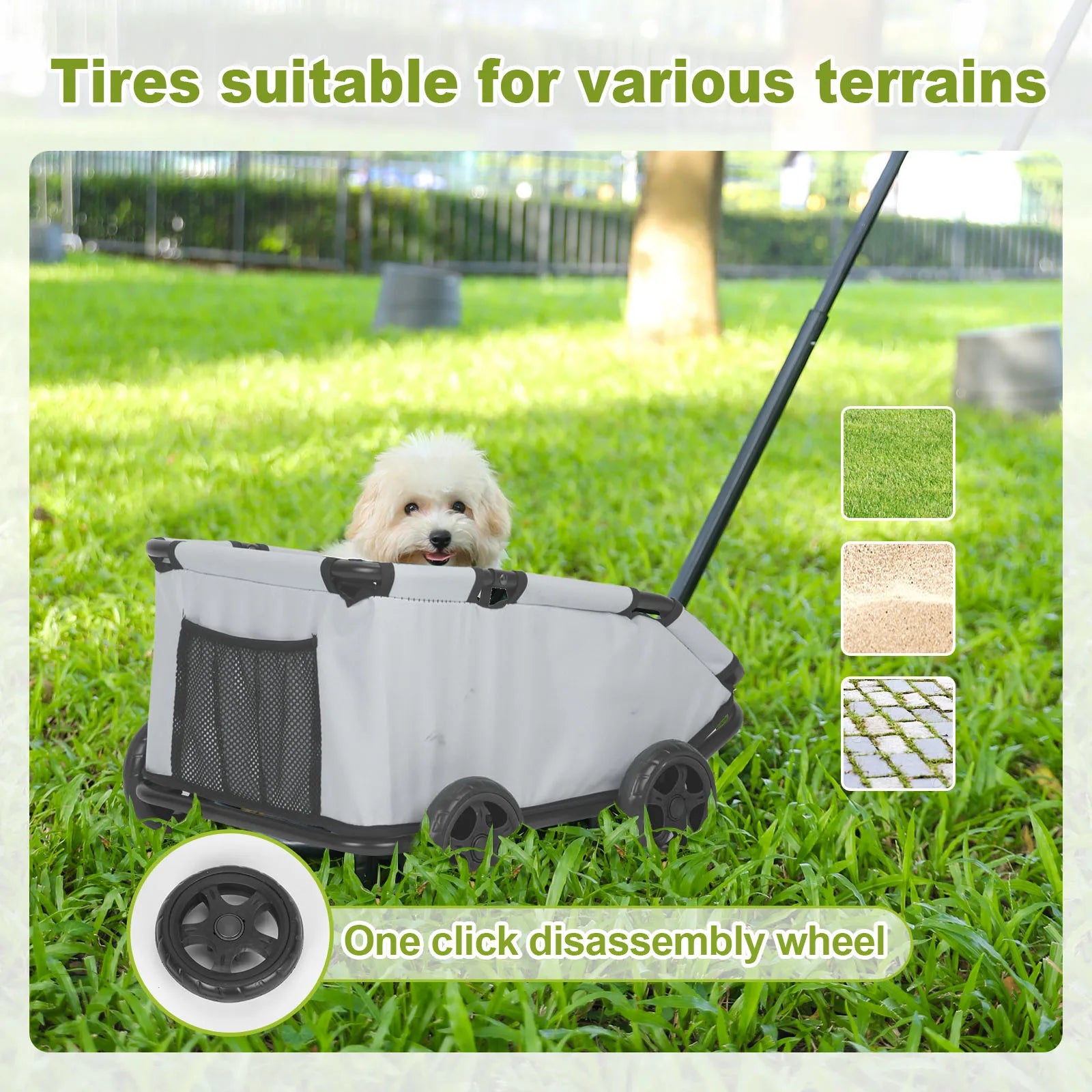 4 Wheels Folding Dog Stroller