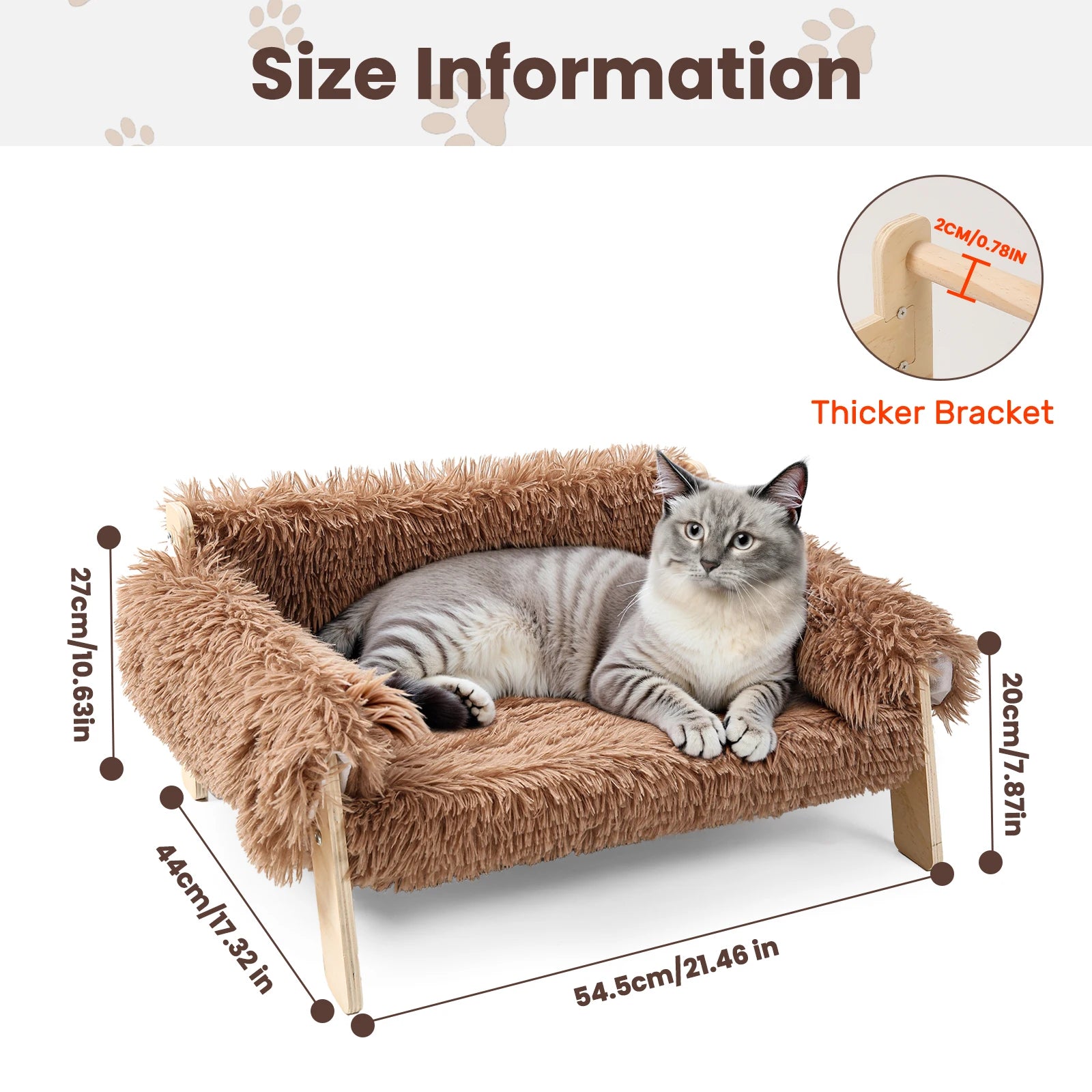 Sturdy Wooden Leg Large Cat Bed