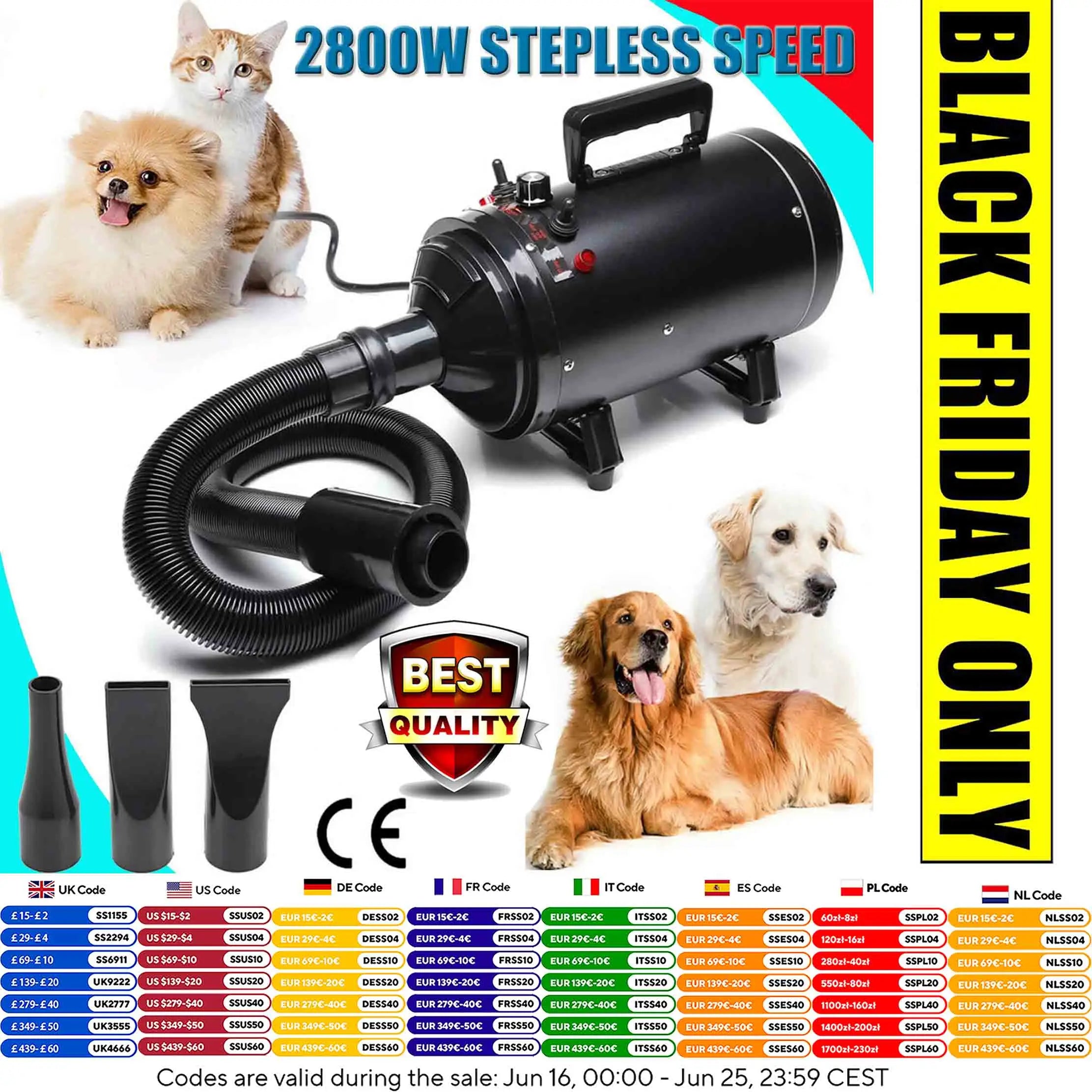 2800W Dog Blow Dryer