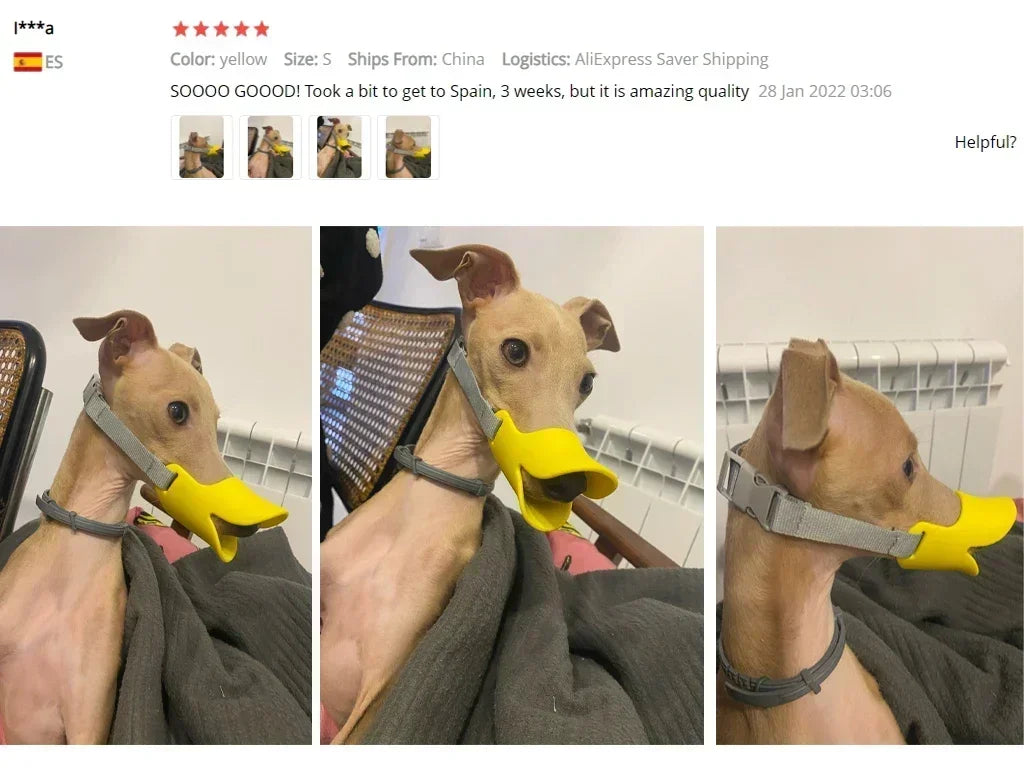Soft Silicone Duck Shape Dog Muzzle