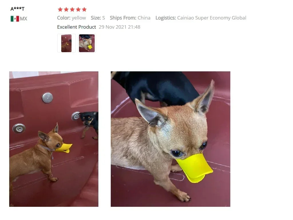 Soft Silicone Duck Shape Dog Muzzle